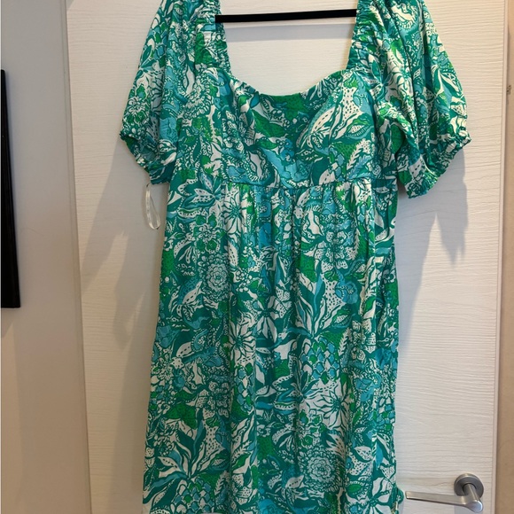 Lilly Pulitzer green Delaney short sleeve Dress size 14 - Picture 3 of 6